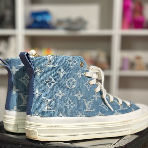 Louis Vuitton Denim Jean Hi Top Sneakers - Picture 2 of 13